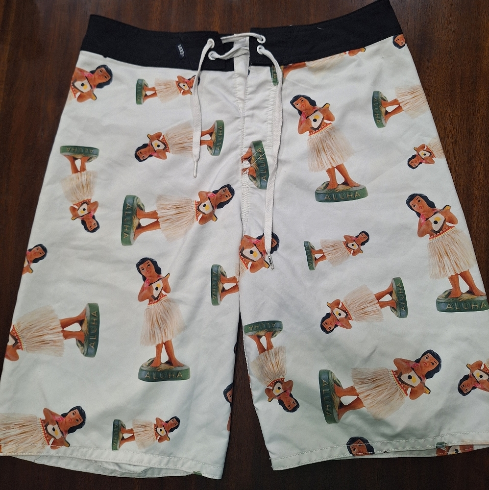 Vans Off The Wall Hula Girl Board Shorts Mesh Lining Mens Size 30